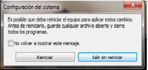 Reinicio del sistema